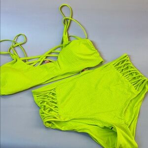 YMI Neon Green Bikini Set
